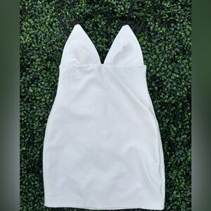 Zara White and Black Bow Dress